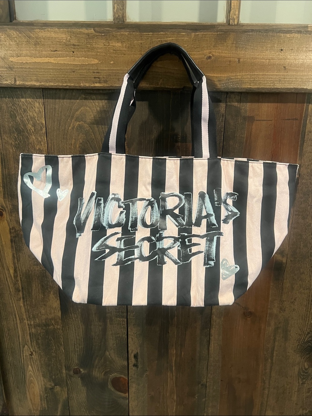 Victoria’s Secret large canvas tote with zipper closure